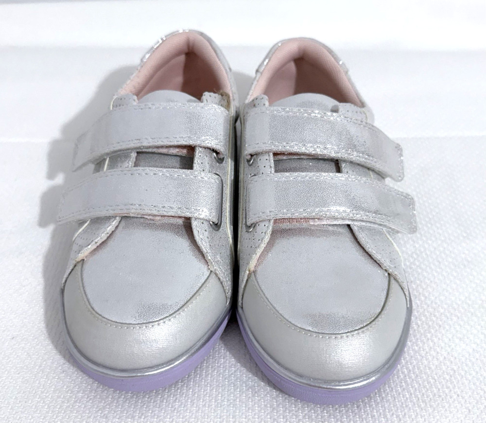Livie & Luca Rake Eco Sneakers Girls 1Y White Silver Lightweight Shoes NWB